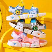 Kids' Open-Toe Cartoon Sandals for Boys PVC Breathable Non-Slip Indoor Beach