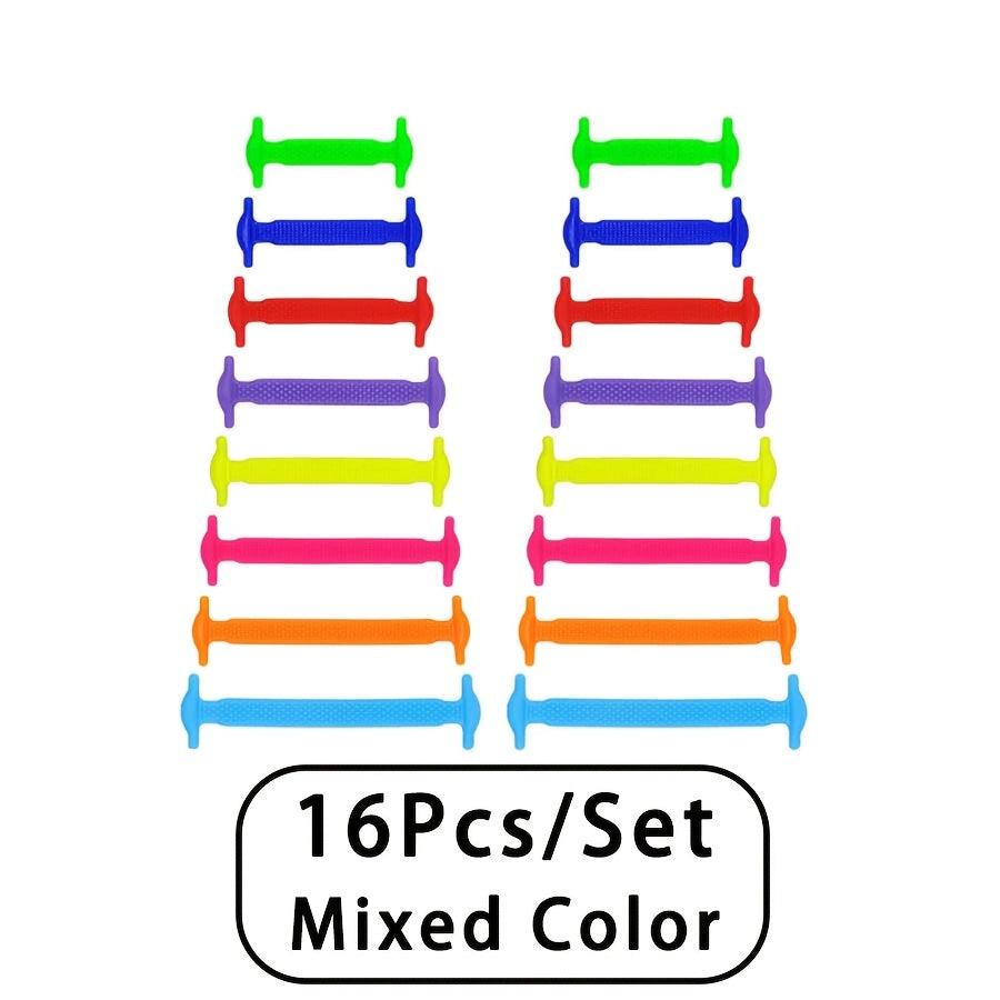 16 шт. силиконовых шнурков без узла для кроссовок и повседневной обуви
