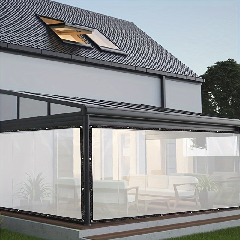 Transparent Waterproof Tarp with Eyelets and Drawstring Closure for Outdoor Use