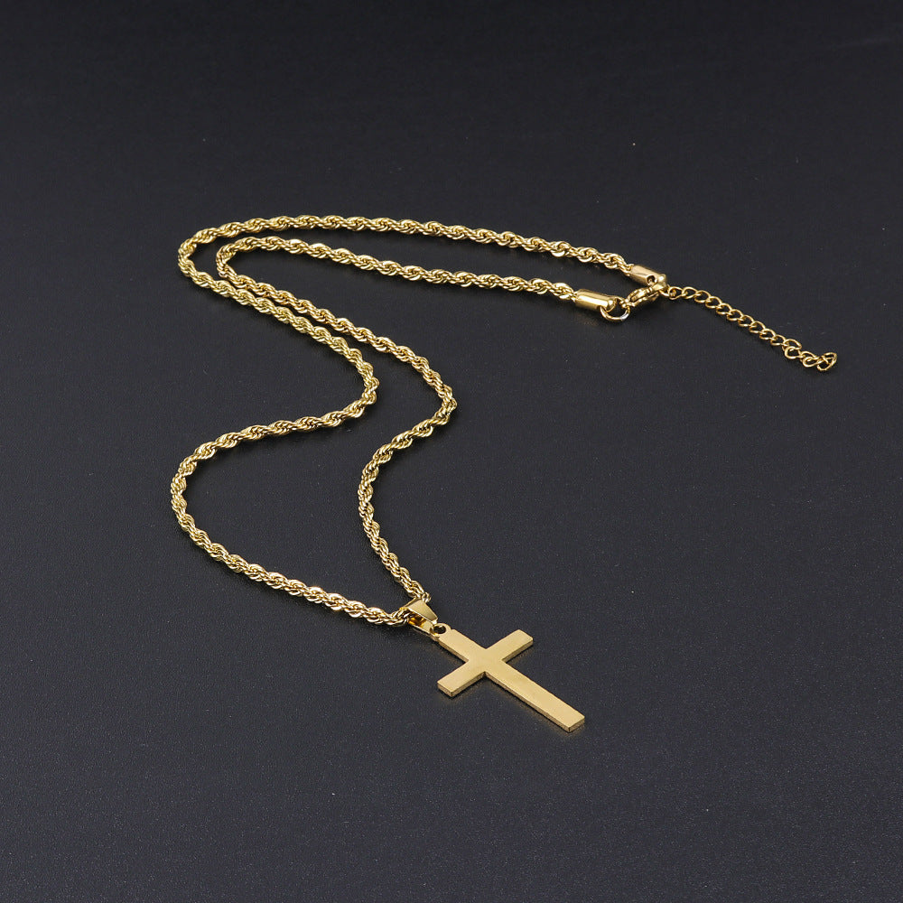 Unisex Cross Pendant Necklace Light Luxury Chain for Everyday and Holidays