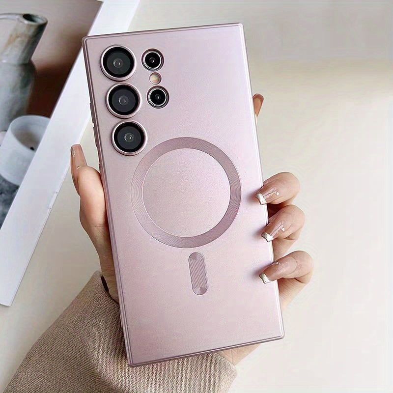 Матовая магнитная беспроводная зарядная крышка для устройств Galaxy с защитой объектива камеры из TPU