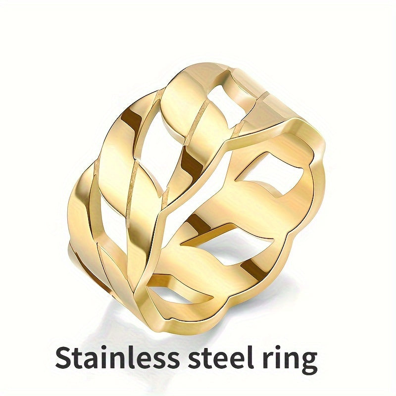 Men's Fashion Jewelry Set Stainless Steel Necklace Bracelet Ring Retro Hip-Hop Punk Style 3 Pieces