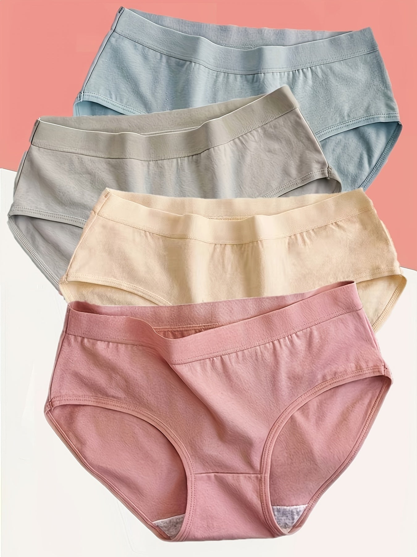 Women's Breathable Stretchy Cotton Briefs Pack of 4 Comfortable Underwear