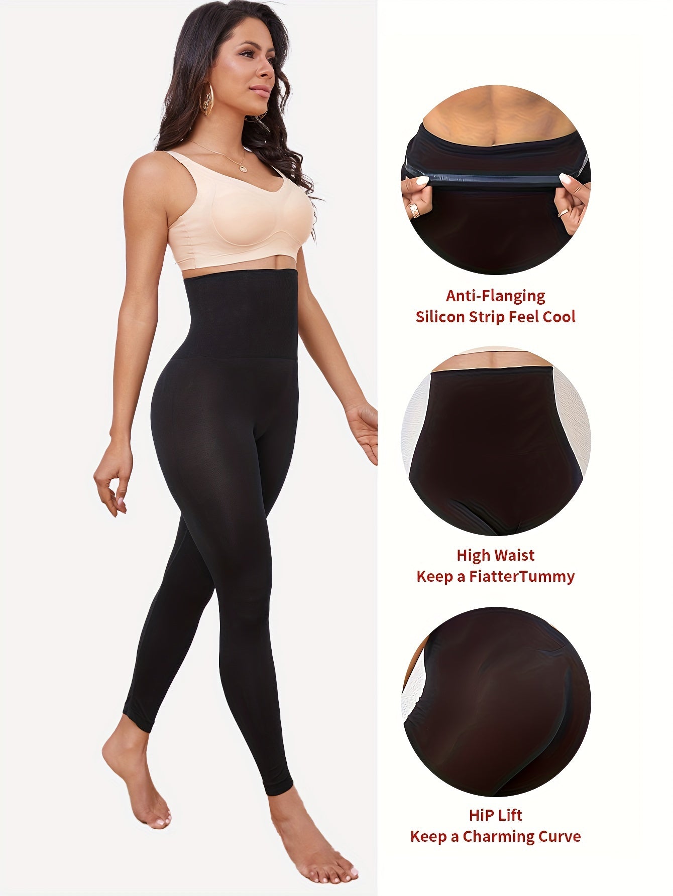 Women's High-Waist Tummy Control Seamless Yoga Leggings Black 2 Pack