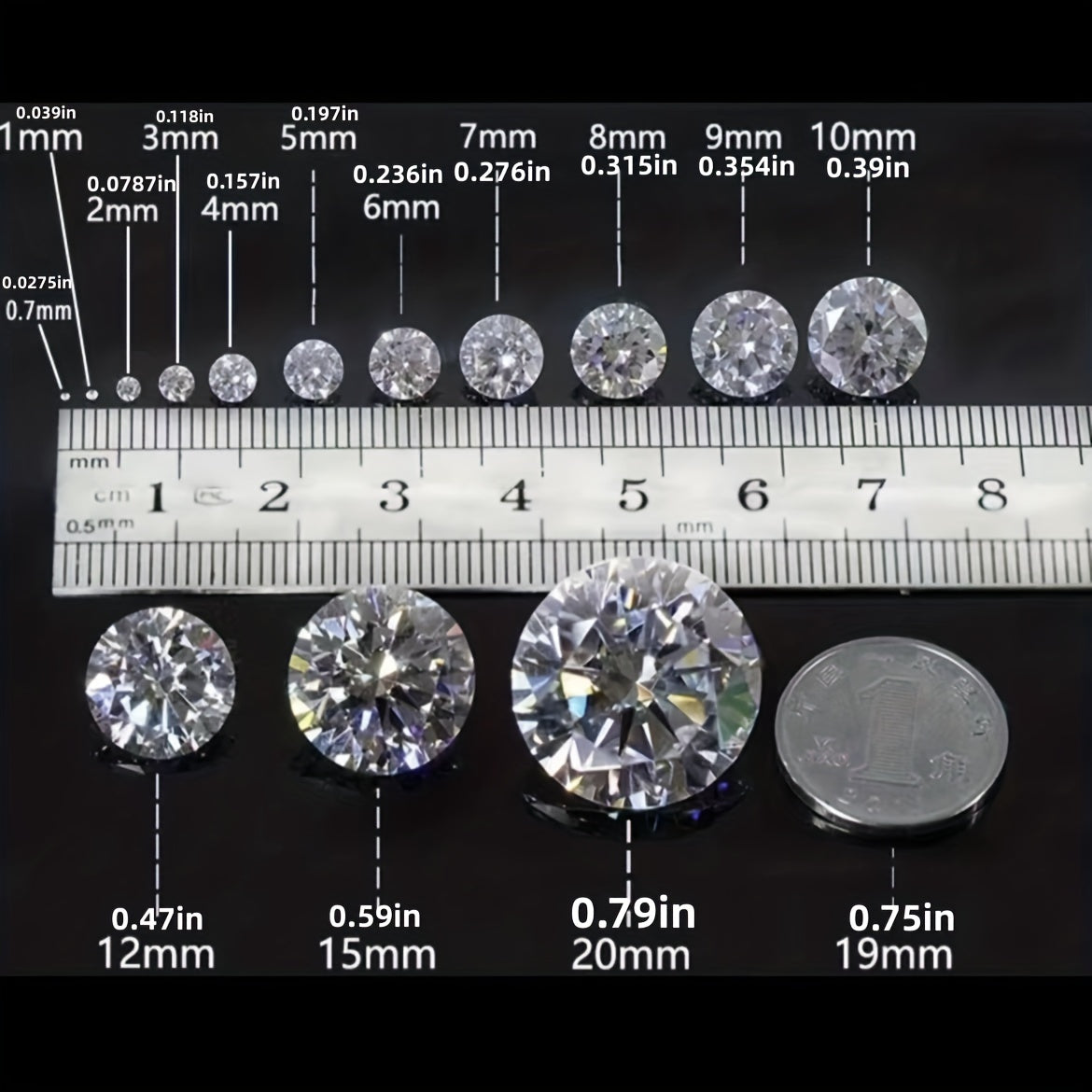 Moissanit bo'sh tosh dumaloq yulduzcha oq 2.7mm-6.0mm zargarlik buyumlari tosh