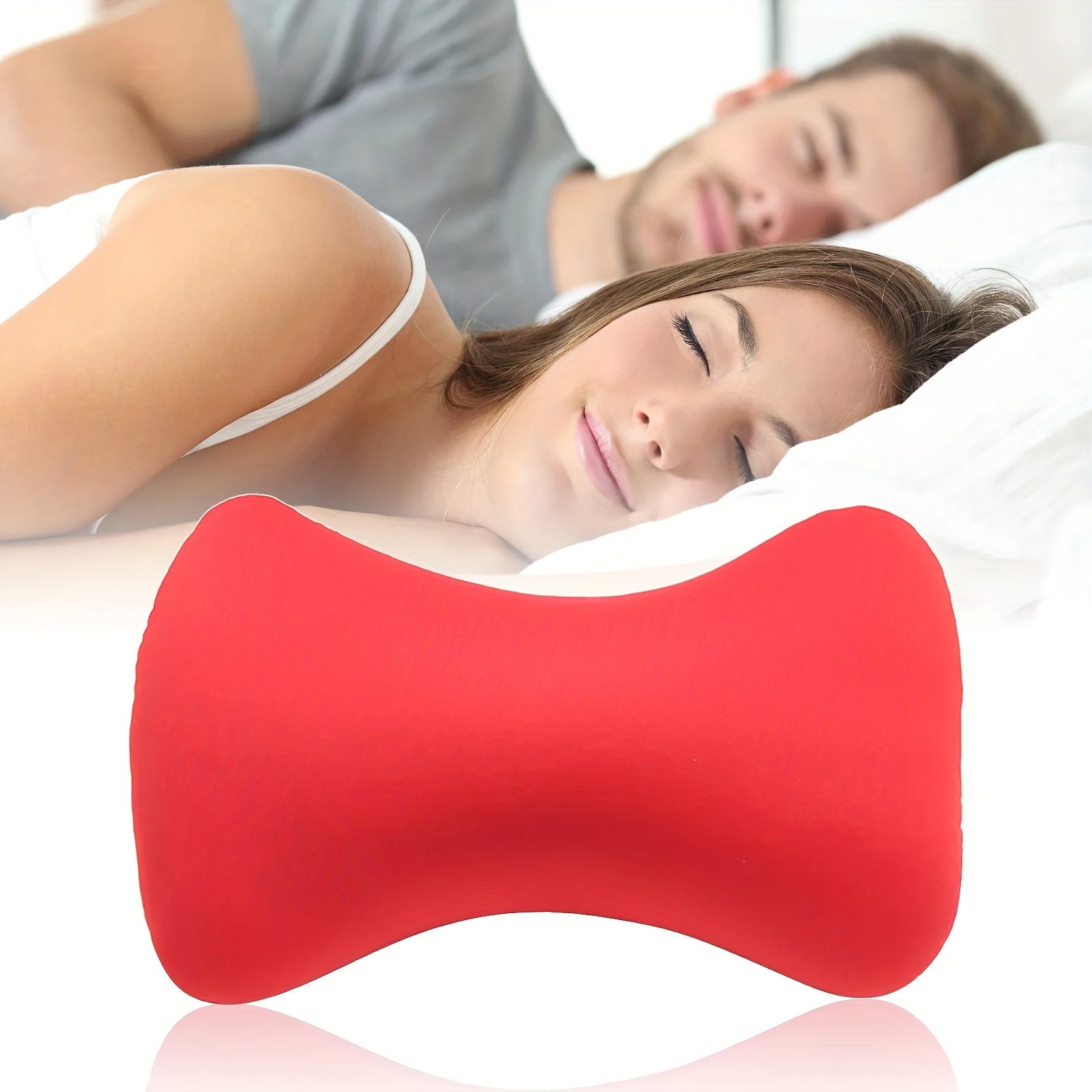 Almohada de microperlas en forma de hueso para viajes y soporte cervical