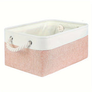 Foldable Home Storage Basket with Handle for Shelves and Wardrobes, Multi-Use