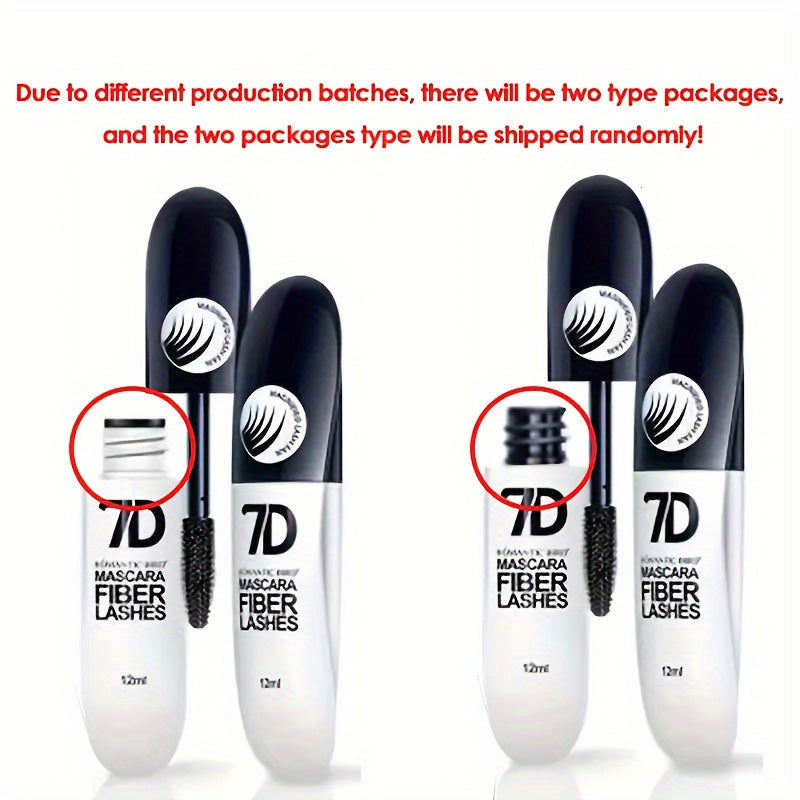 7D Waterproof Fiber Lash Mascara Volumizing Lengthening Black 12ml