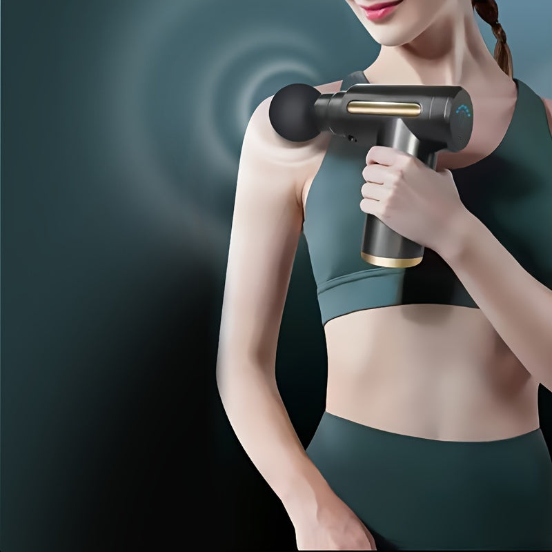 Portable Deep Tissue Massage Gun with 4 Heads 6 Speed USB Rechargeable Lithium Battery