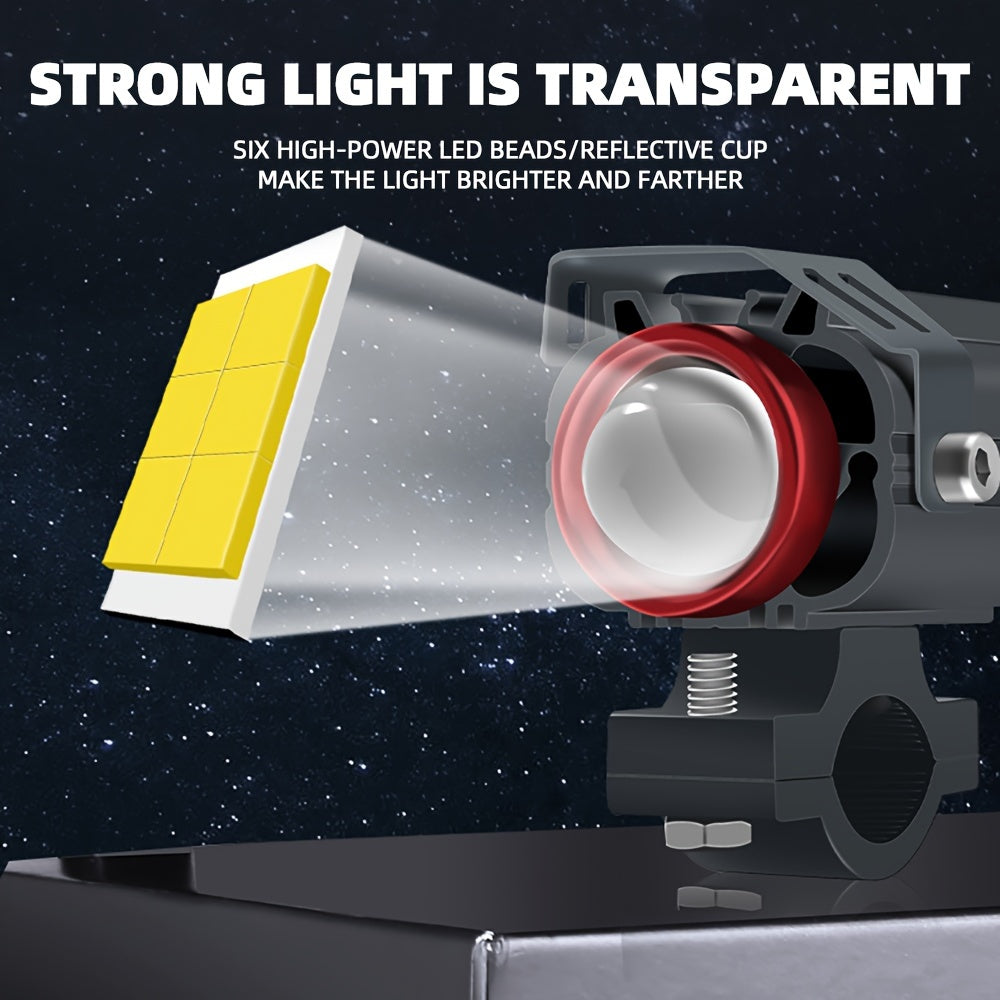 Motorcycle LED Light Tricolor 60W 1000LM Aluminum 12V High Brightness