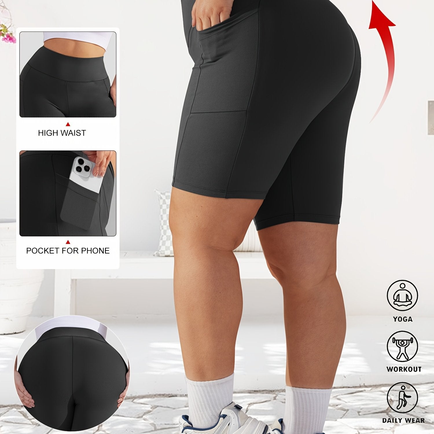 Shorts de mujer de talla grande con cintura alta y estampado de leopardo, elásticos y no transparentes