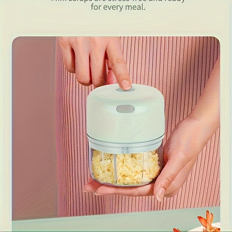 Electric Mini Garlic Chopper and Meat Grinder 8.45oz USB Rechargeable Easy-Clean