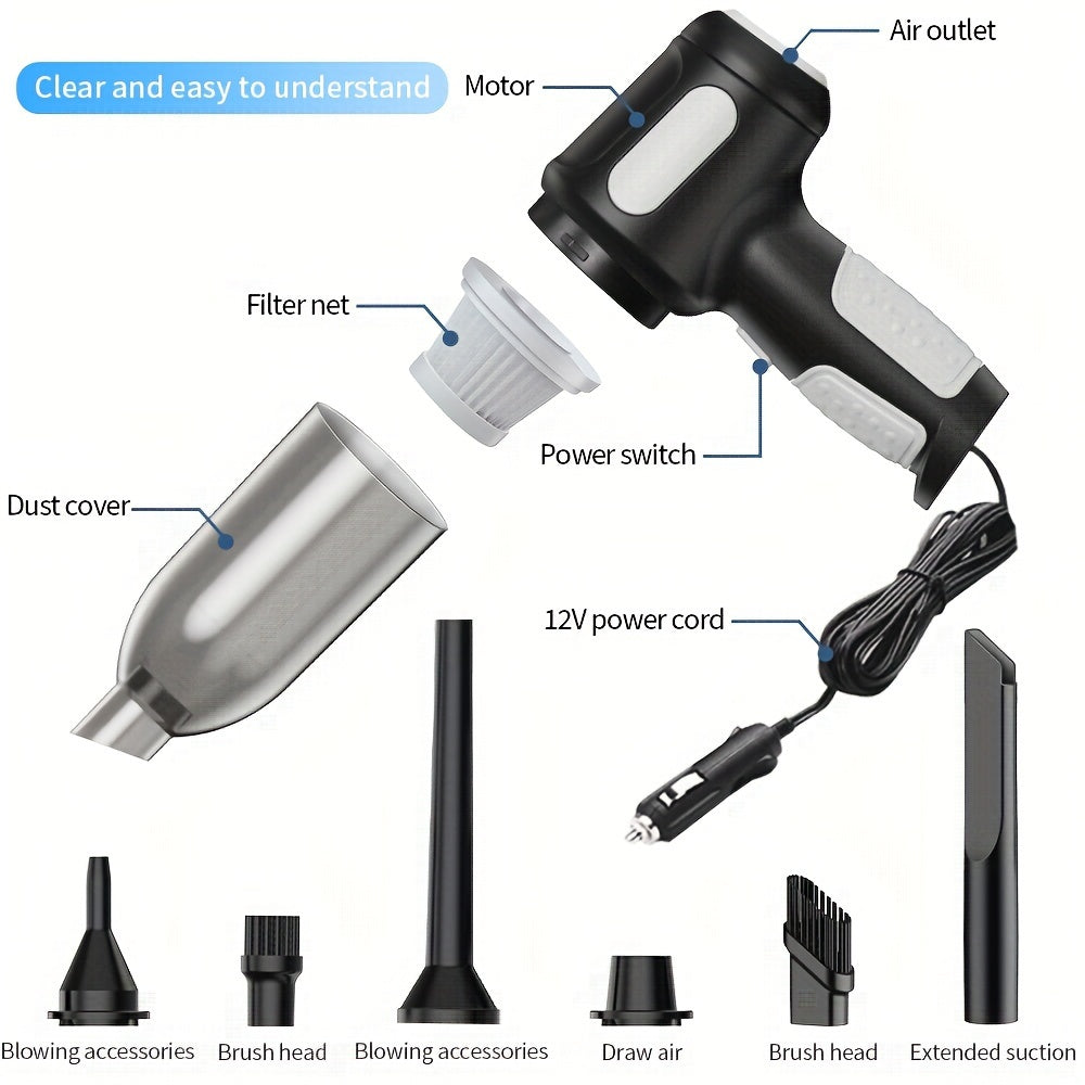 Handheld Car Vacuum Cleaner 12V Portable Dust and Debris Extractor