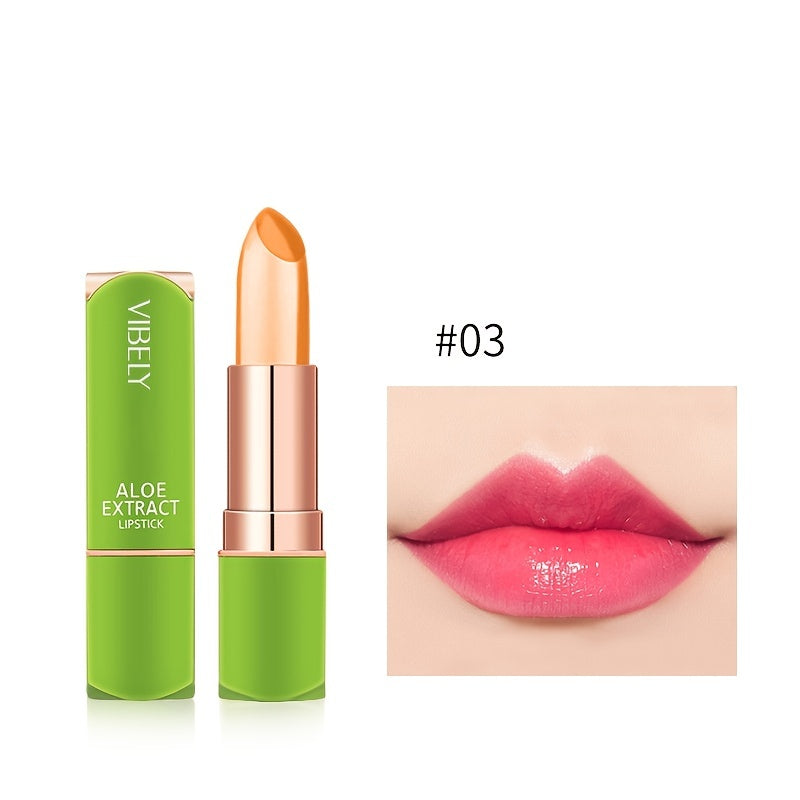 Bálsamo labial de aloe vera para mujer con beneficios de cambio de color y hidratación