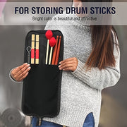 Waterproof Canvas Drum Stick Bag for 4 Pairs Portable Storage Black
