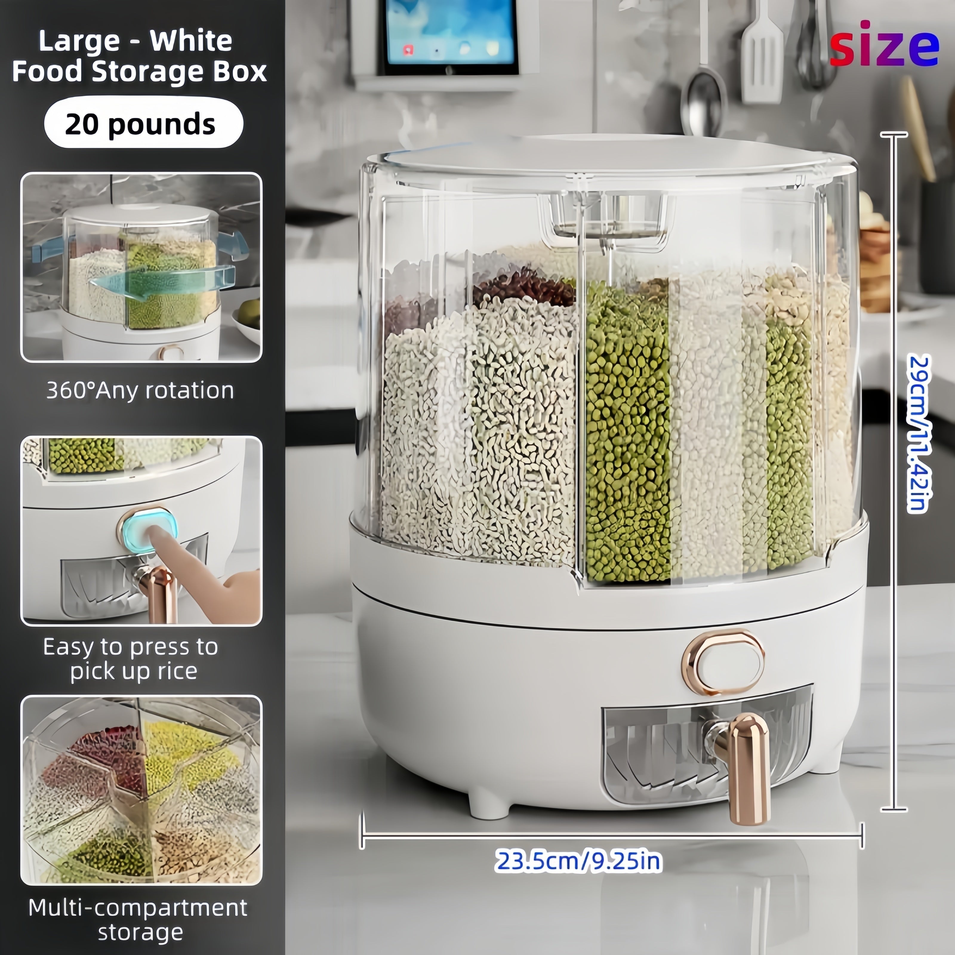 Large Capacity Plastic Grain Storage Container Moisture-Proof Insect-Proof Reusable