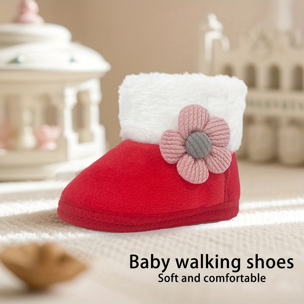 Kichkina qizlar va erkaklar uchun qishki princess uslubidagi bolalar poyabzali, yumshoq mato, yopiq barmoqli, pastki yuqori