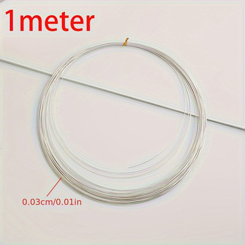 925 Silver Jewelry Wire 1m 0.3mm for DIY Bracelets and Necklaces