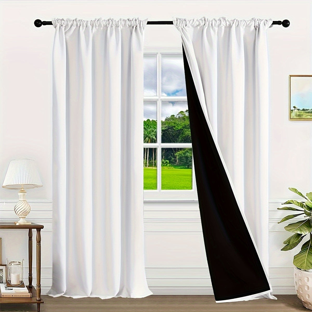 Two Pieces Blackout Curtains Thermal Insulated Twill for Bedroom Living Room