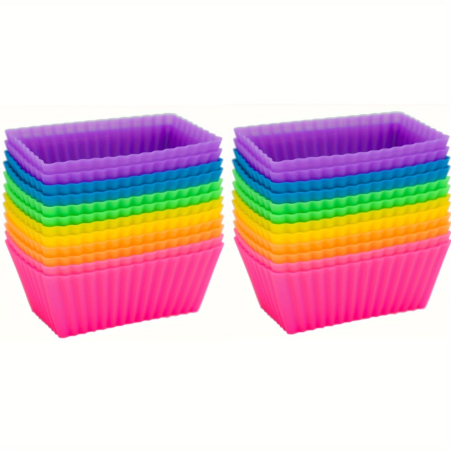 Reusable Non-Stick Silicone Baking Cups for Muffins and Cupcakes Pack of 12 or 24
