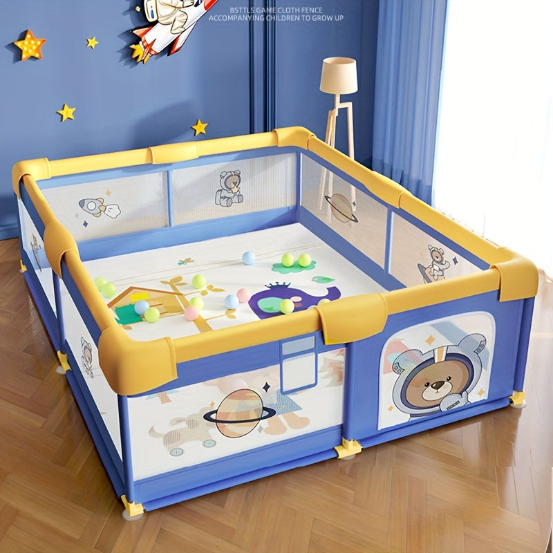 Corral de juego para osos de espacio grande para niños de 0 a 6 años, cerca de seguridad de tela, 150x180cm