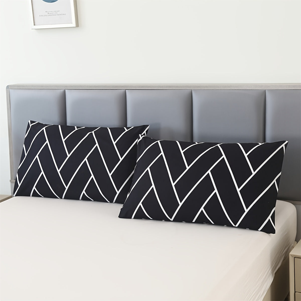 Комплект из 2 наволочек с леопардовым принтом из полиэстера, мягкая шлифованная ткань, легко стирается в машине, с плоским сетчатым принтом для декора спальни, изготовлено из 100% полиэстера, легкий дизайн менее 70 г - [Brand Name] в комплекте