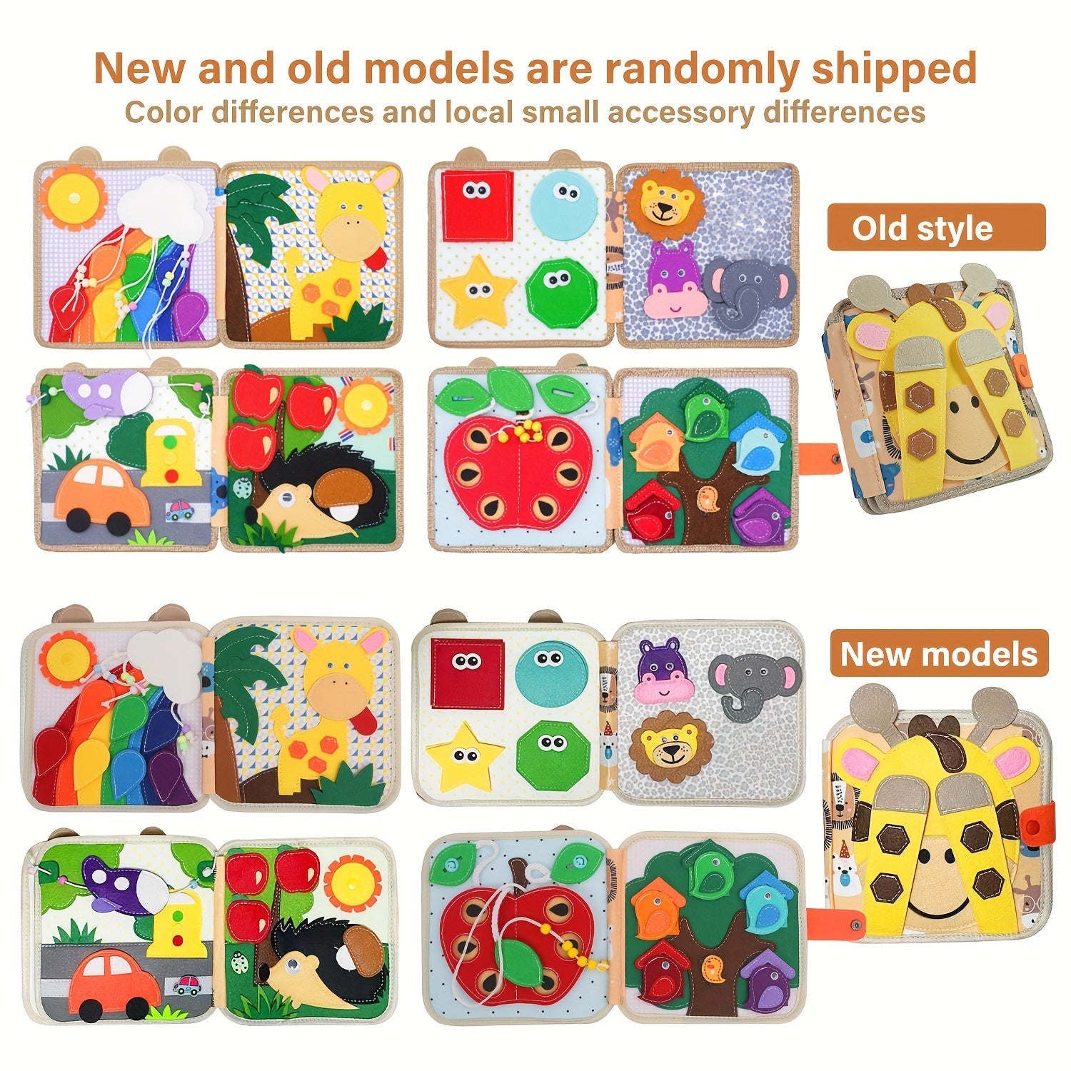 Educational Wooden Busy Board Toys for Early Childhood Development Interactive 3D Cloth Book Fine Motor Skills Travel Gift