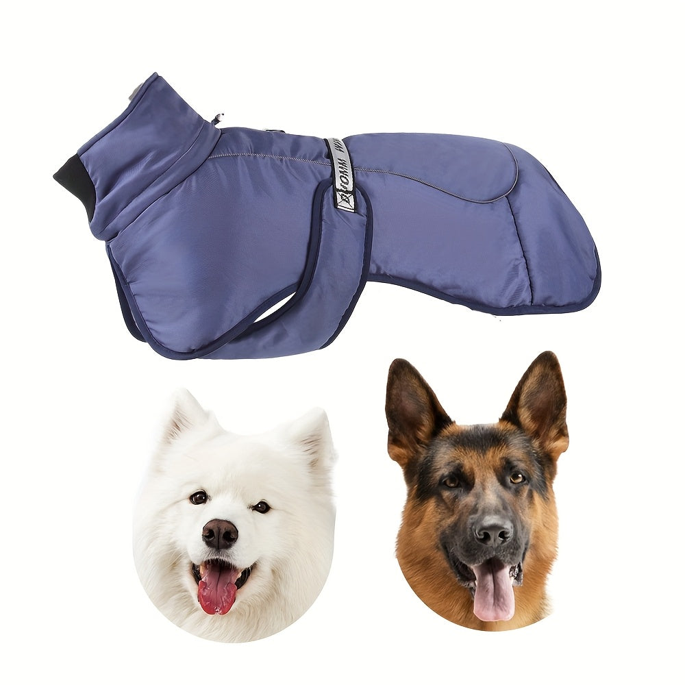 Waterproof Windproof Dog Jacket with Fleece Lining for Small to Large Breeds