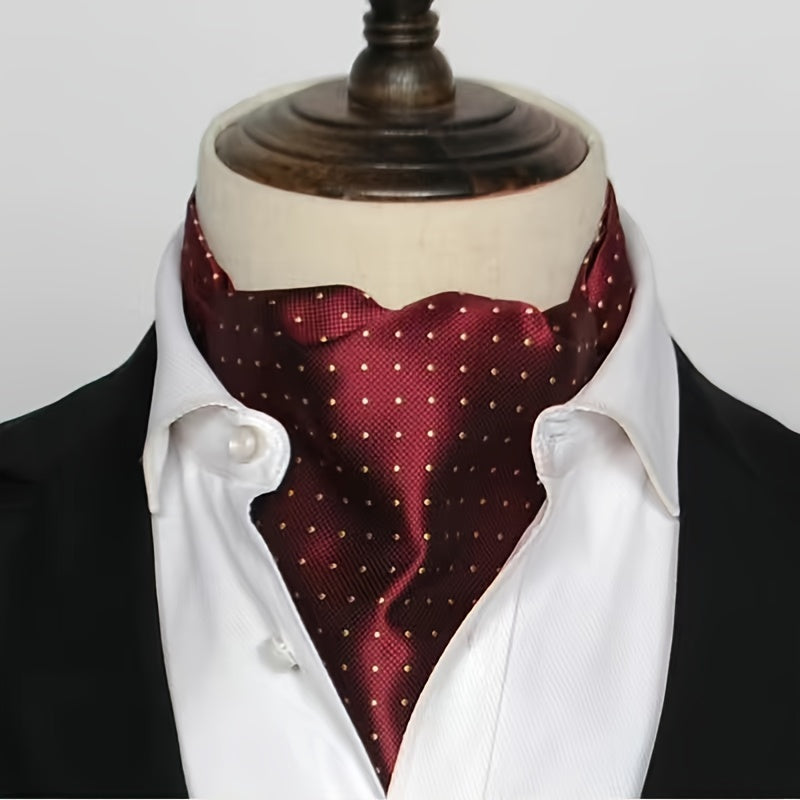 Men's Autumn Winter Double-Layer Paisley Pattern Collared Shirt Scarf for Casual Formal