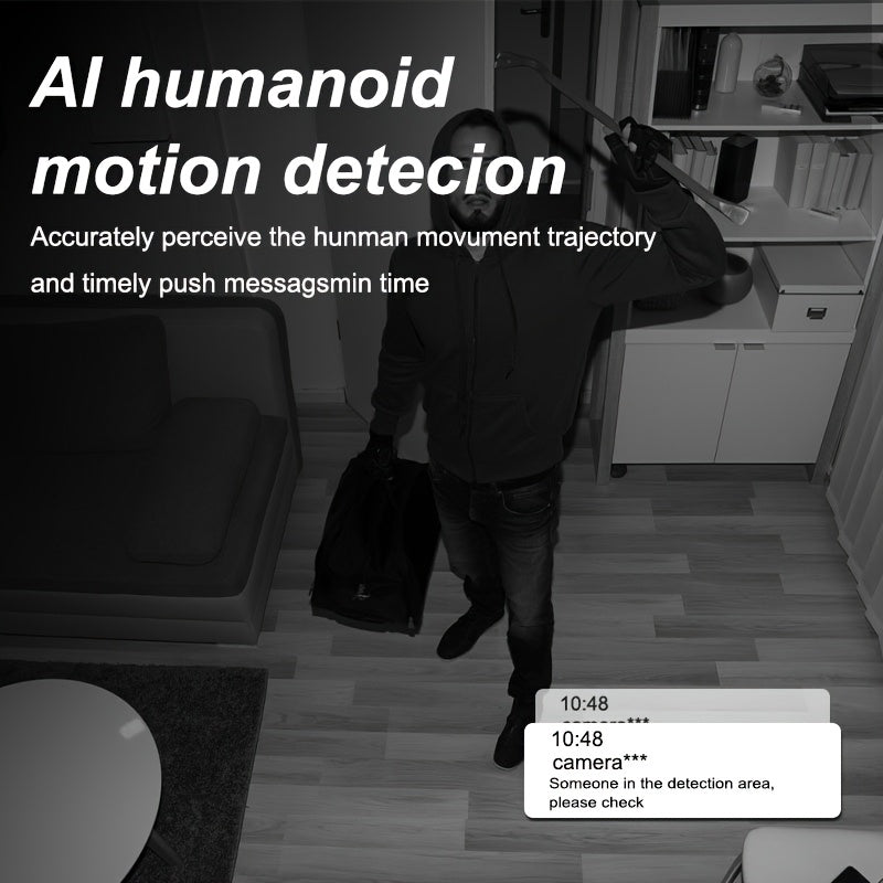 Dual PZT WiFi Security Camera 1080p HD Night Vision Motion Detection Two-Way Audio