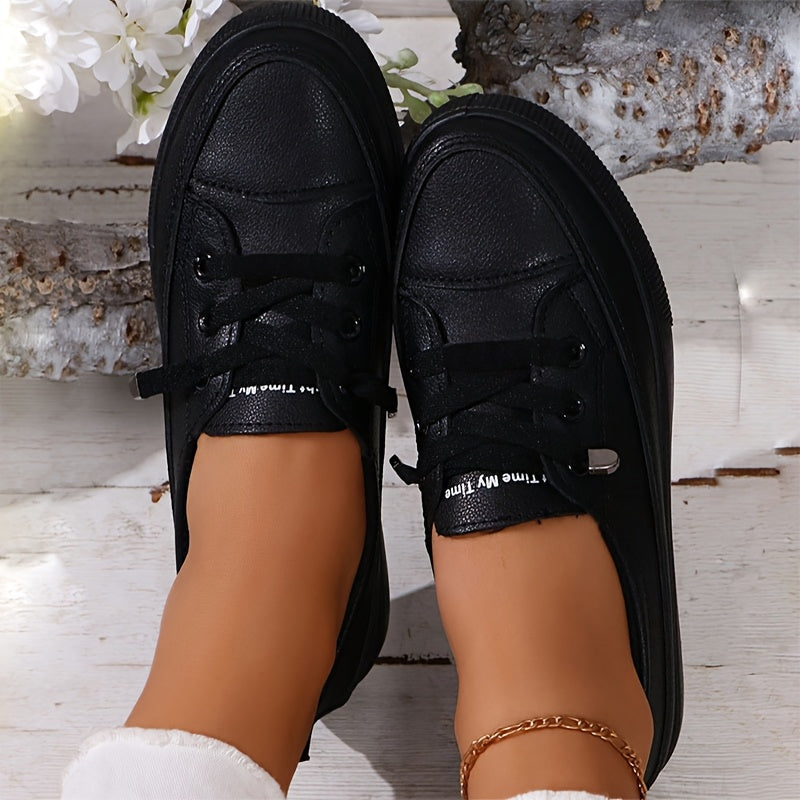 Women's Stylish Comfortable Casual Sneakers Lightweight Solid Color Outdoor Shoes