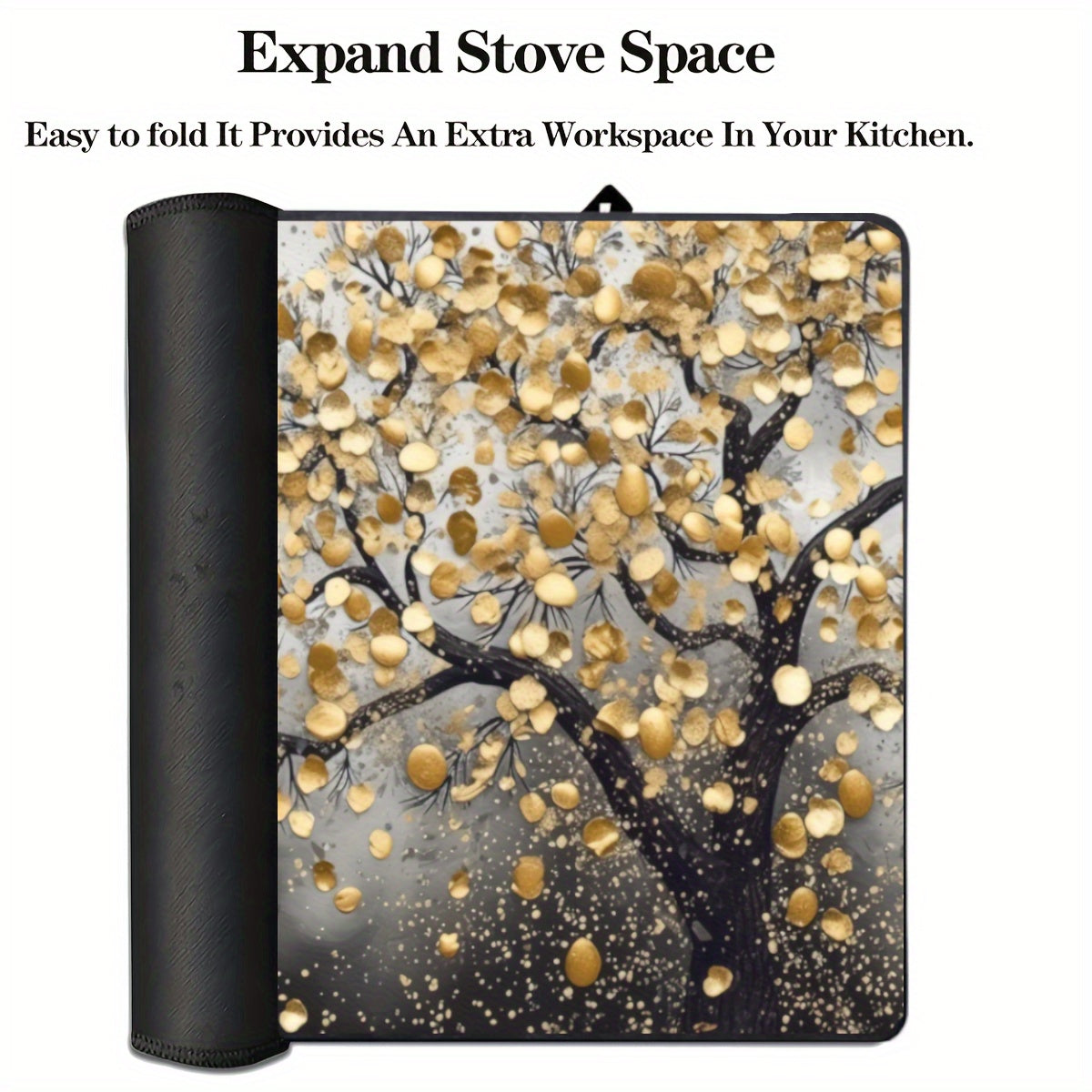 Large Natural Rubber Kitchen Appliance Mat for Electric Stove Top and Oven Protection 72x52cm