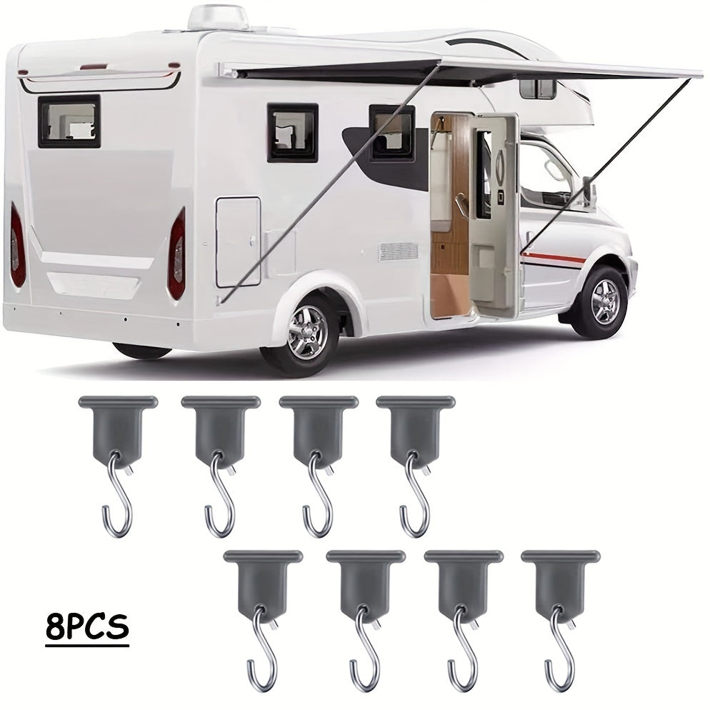 8 dona RV shiypon qopqog'i uchun plastik karavon tomi aksessuarlari uchun osma tutqichlar