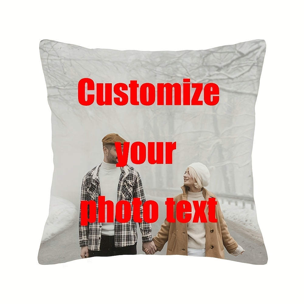 Personalized Photo Pillow Cover Polyester for Wedding Family Pictures Valentine Anniversary