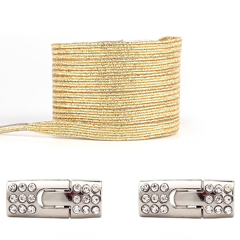 Unisex No-Tie Shoelaces Solid Colors Lightweight Acetate Rivet Details