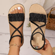 Women's Summer Cross-Strap Beach Flat Slip-On Shoes