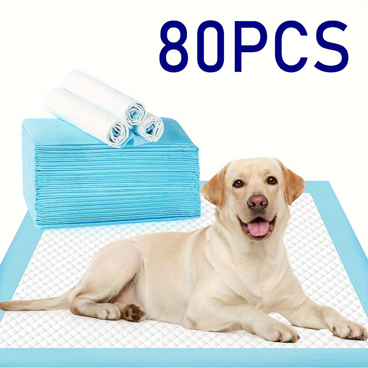 Paquete de 80 almohadillas de entrenamiento para perros de 55x85cm, almohadillas desechables para orinar con 6 capas de control de olores
