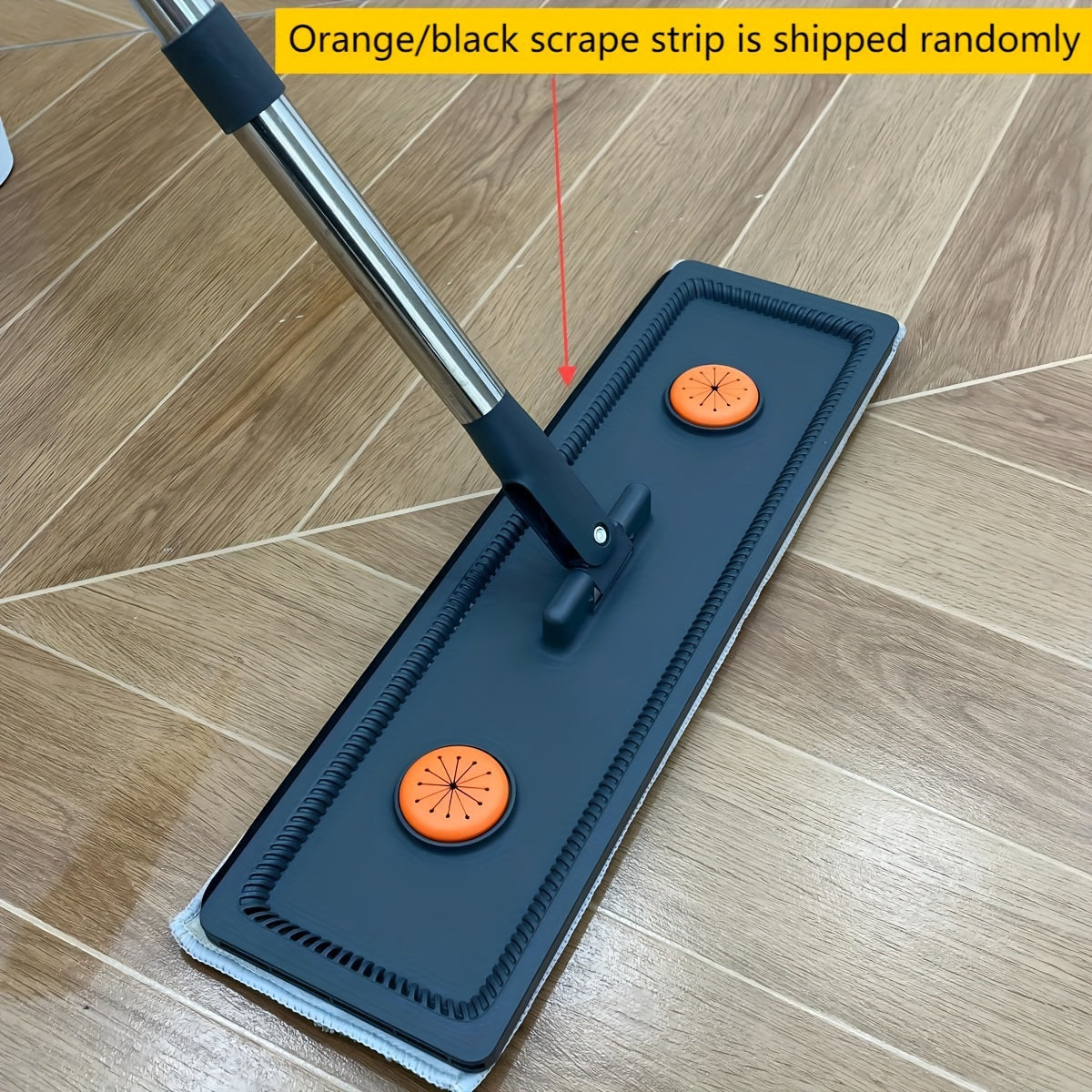 Mopa de exprimido sin manos con escurridor, sistema de cubo plano, mango de 360°, almohadillas de microfibra