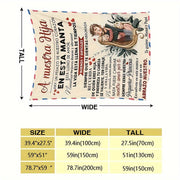 Cozy Spanish Letter Throw Blanket for Children Warm Flannel Couch Bed Travel