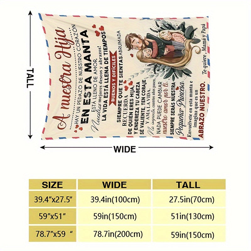 Cozy Spanish Letter Throw Blanket for Children Warm Flannel Couch Bed Travel