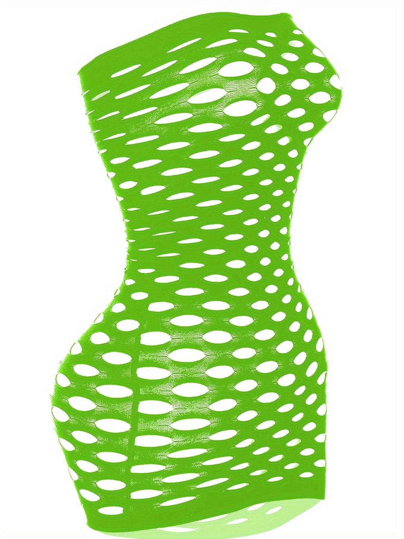 Adult Hollow-Out Knit Bodysuit Dress Solid Color Elegant Evening Wear