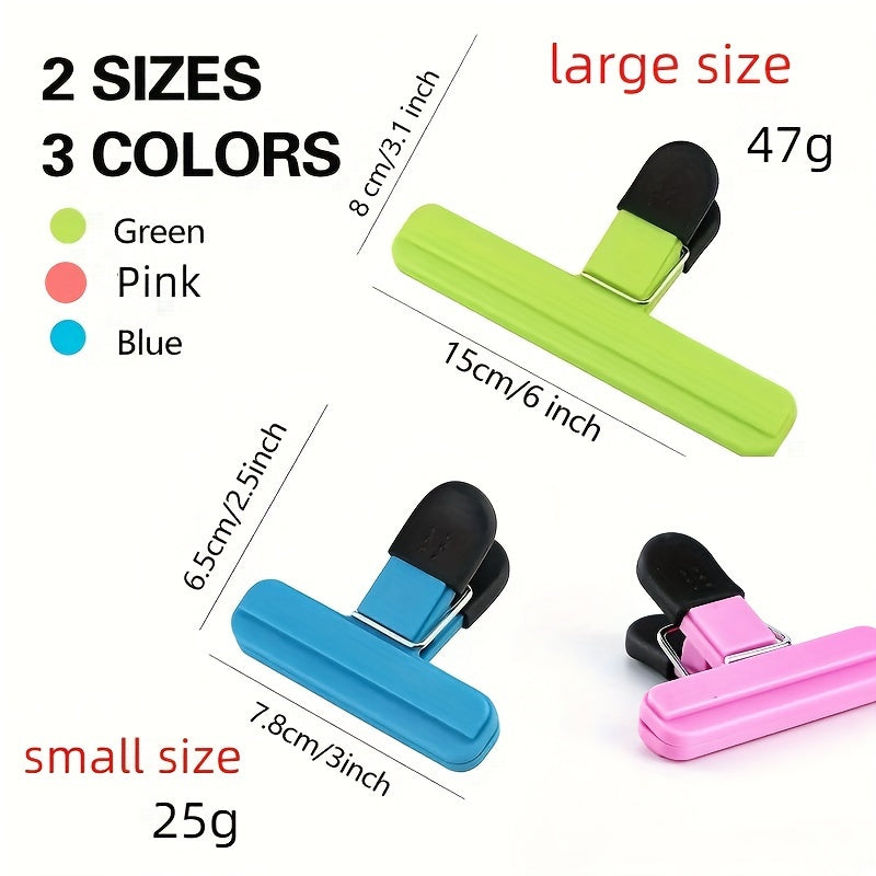 Namlikka chidamli saqlash uchun 6 ta qayta ishlatiladigan oziq-ovqat sumkasi yopish kliplar to'plami