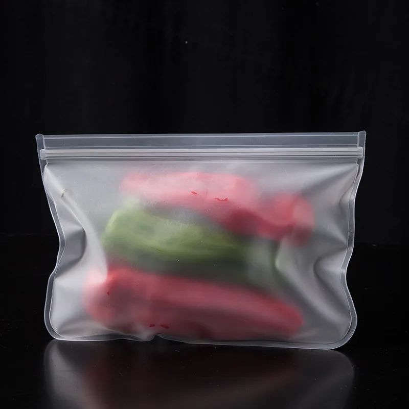 Reusable Food Storage Bags Leak-Proof Silicone Polyethylene Stand Up Zip Bags