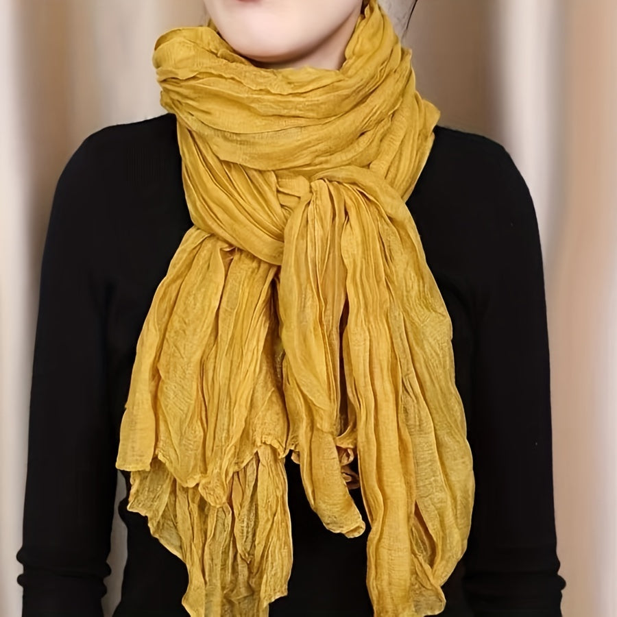 Solid Color Wool Shawl for Women Cozy Chunky Knit Scarf Fall Winter Stylish