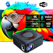 Proyector Android 1920x1080P Brillo 400ANS 1080P Cine en casa Enchufe UE