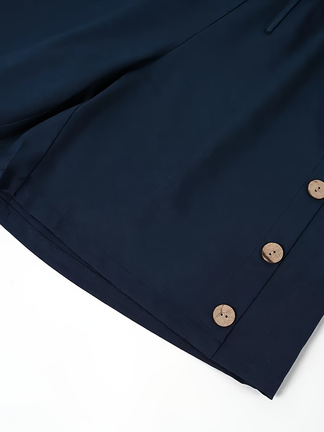 Брюки для женщин больших размеров с высокой талией и прямым кроем в морском синем цвете, повседневные рабочие штаны