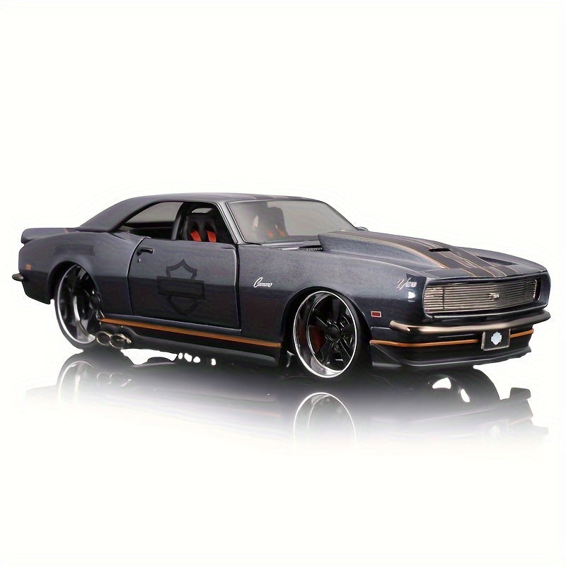 Juguete coleccionable de coche de aleación de zinc gris a escala 1:24 para niños