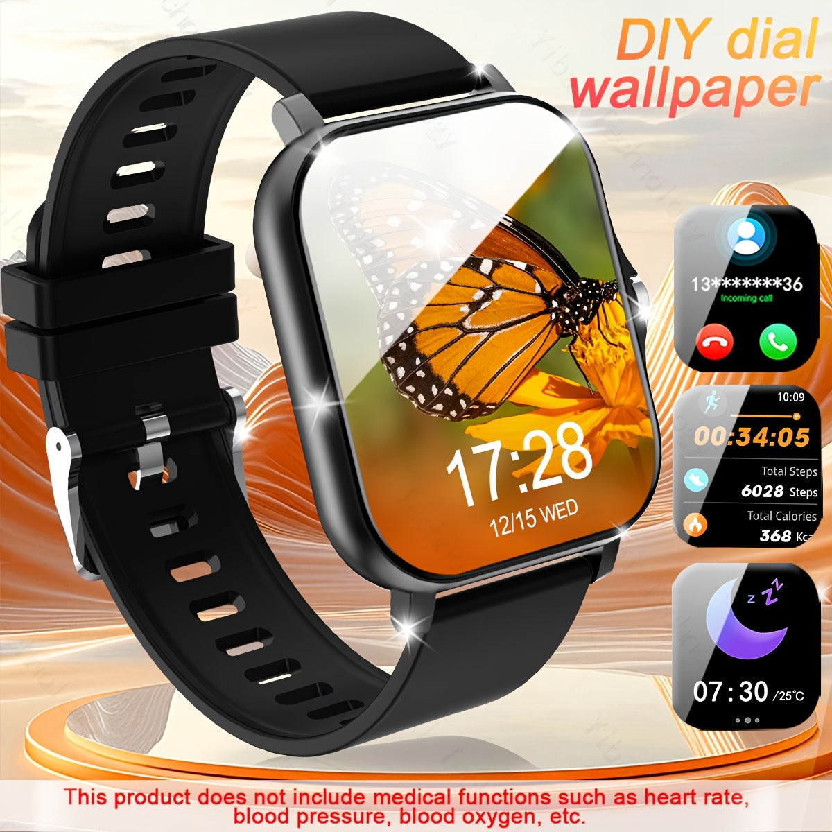 Reloj inteligente con pantalla táctil HD de 4.65cm para hombres y mujeres con llamadas inalámbricas, modos deportivos, contador de pasos y control de música