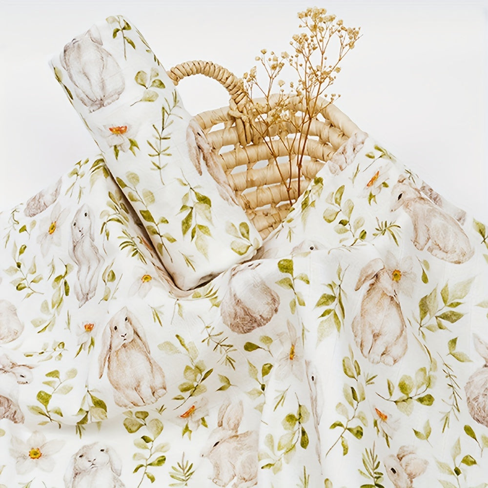 Baby Muslin Throw Blanket Bamboo Cotton Gauze Digital Print Wrap Towel Bath Towel