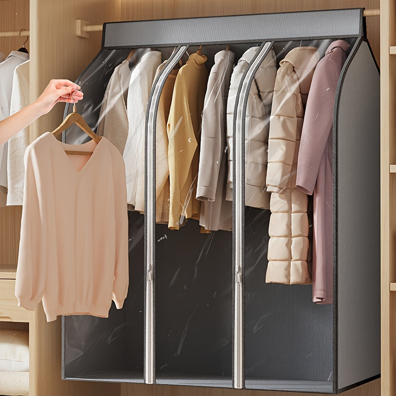 Yopishqoq polietilen kiyim saqlash sumkasi, zippersi bilan, shkafdagi kiyimlarni himoya qilish uchun
